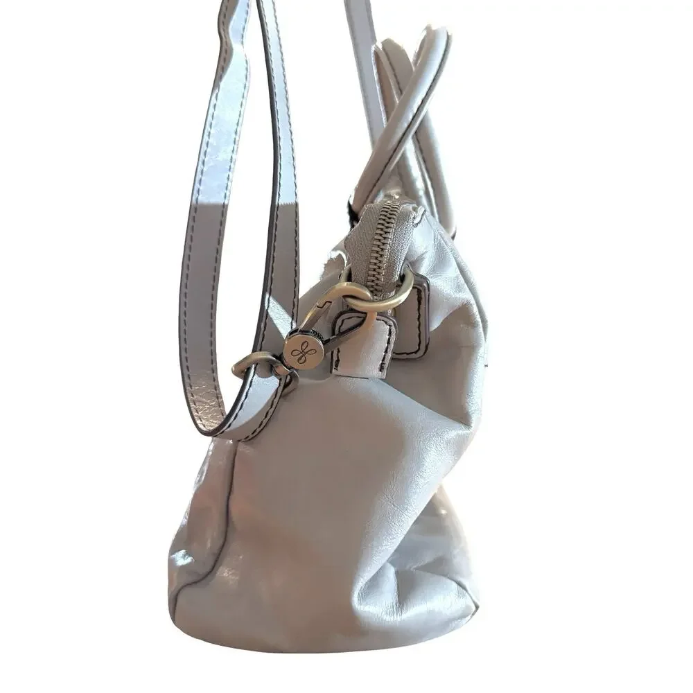 Hobo International Sheila Medium Satchel Handbag Light Gray Shoulder Bag Purse